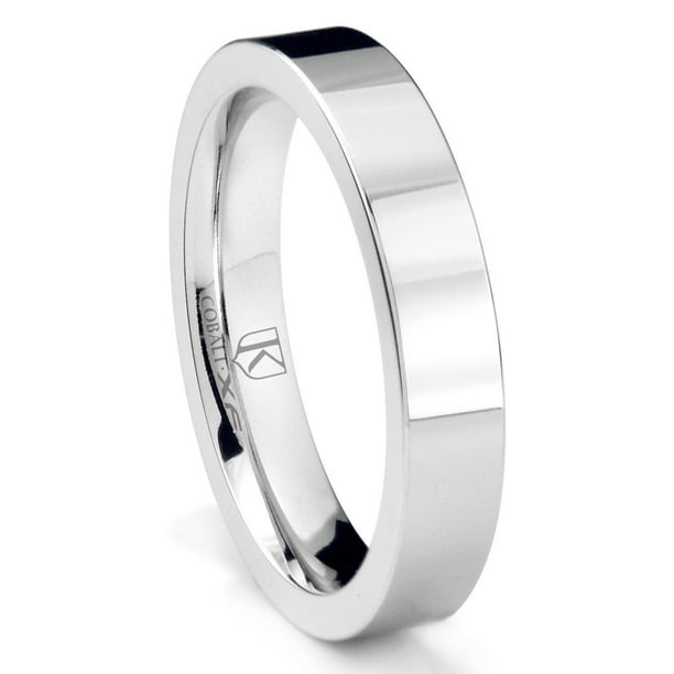 Jewelry Stores Network Mens Titanium with Argentium .925 Silver Inlay 9mm Polished Flat Wedding Band Ring 